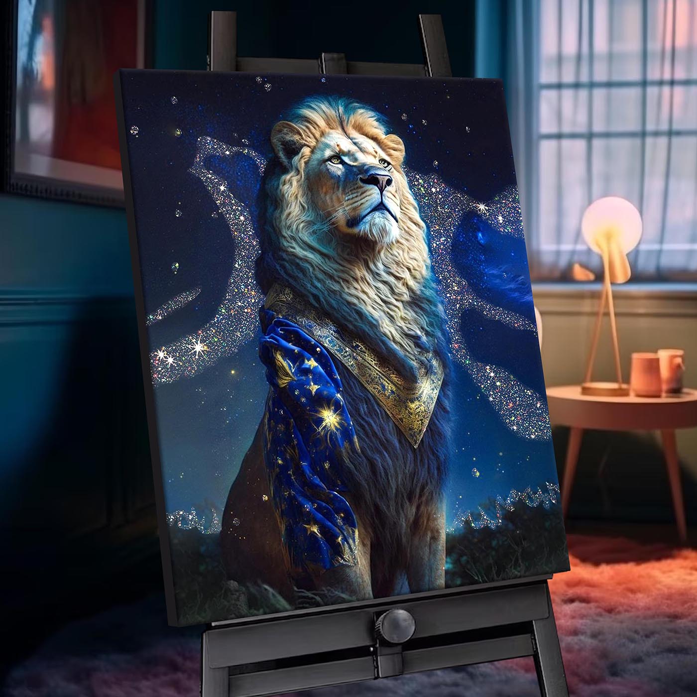 картинка Картина по номерам с кристаллами 40х50 Царь зверей от магазина Игрушки-