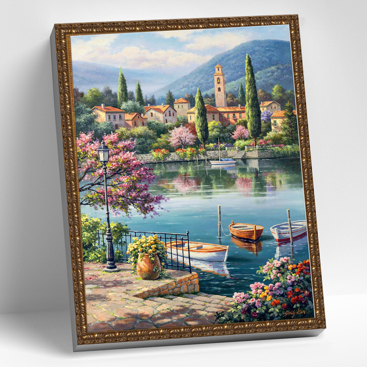 картинка Алмазная мозаика с нанесенной рамкой 40х50 Набережная Италии от магазина Одежда-