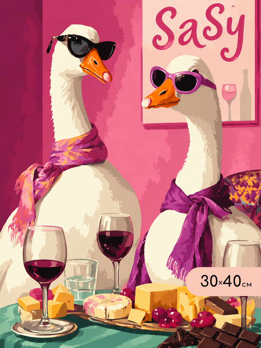 картинка Картина по номерам 30х40 Гусиный шик от магазина Игрушки-