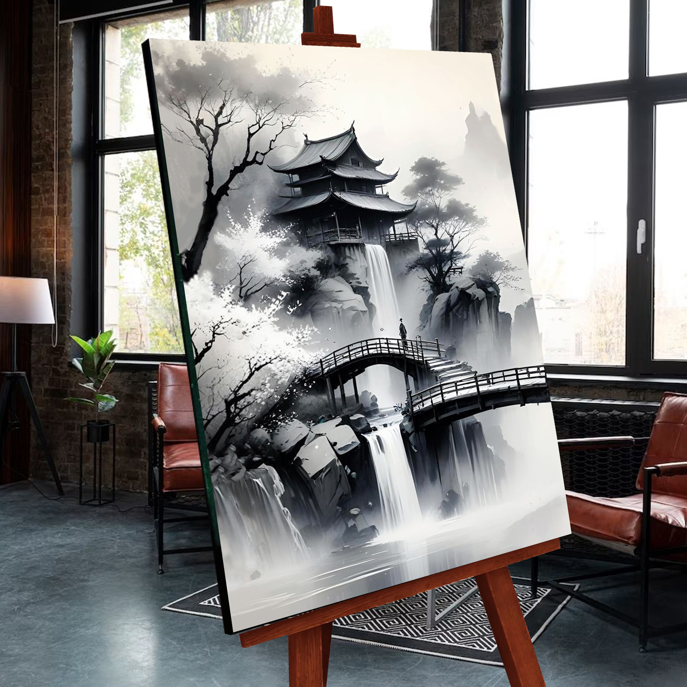 картинка Картина по номерам со светящейся краской 40х50 Пагода в горах от магазина Игрушки-