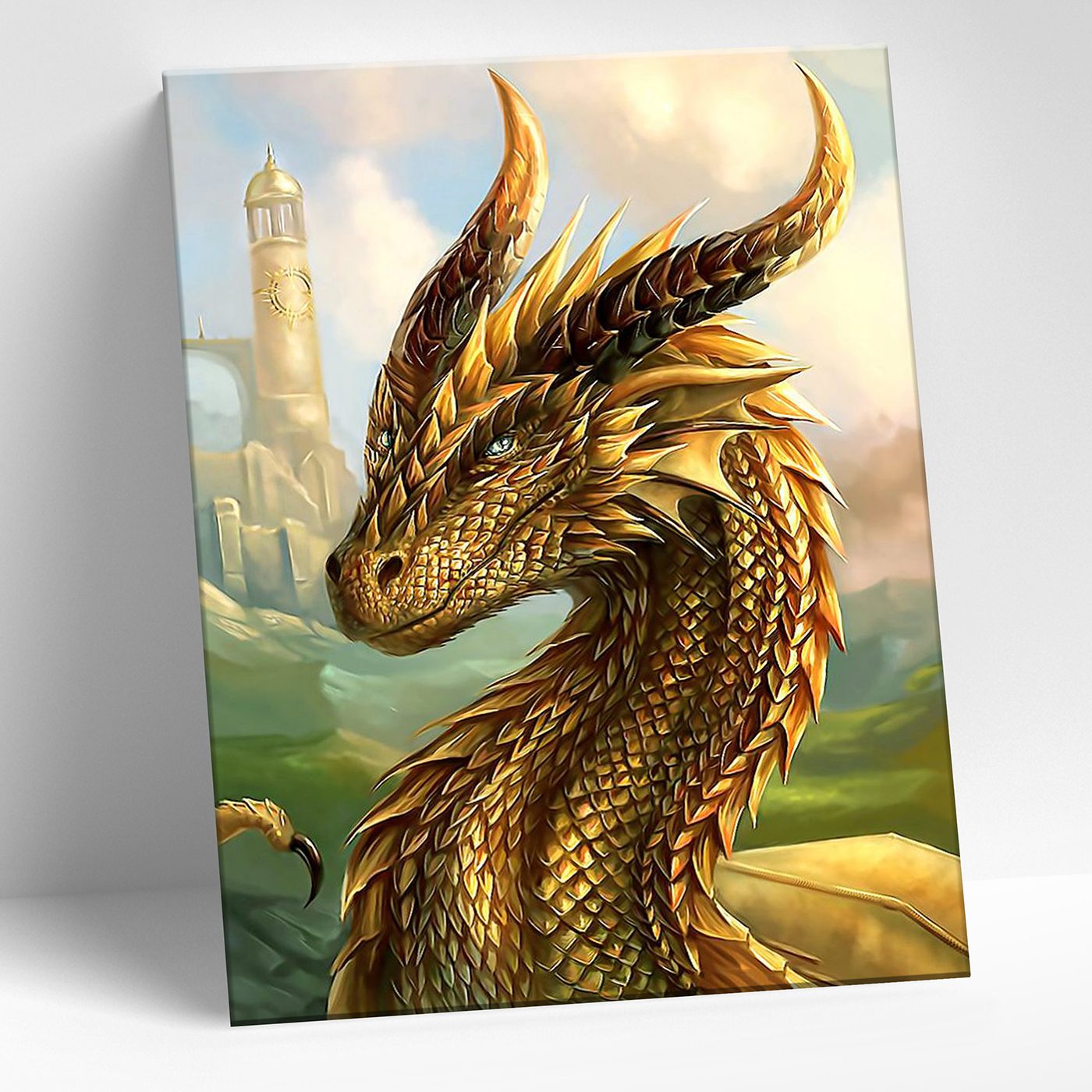 картинка Картина по номерам 15х20 Золотой дракон от магазина Игрушки-