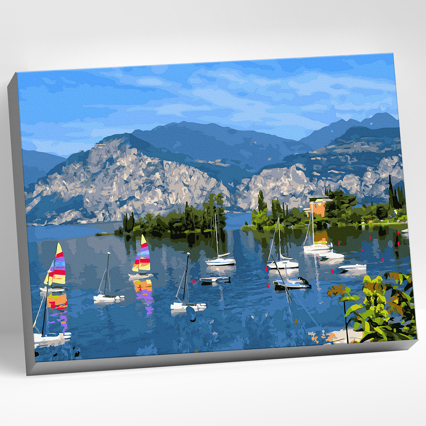 картинка Картина по номерам 40х50 Цветной холст Италия. Озеро Гарда от магазина Игрушки-
