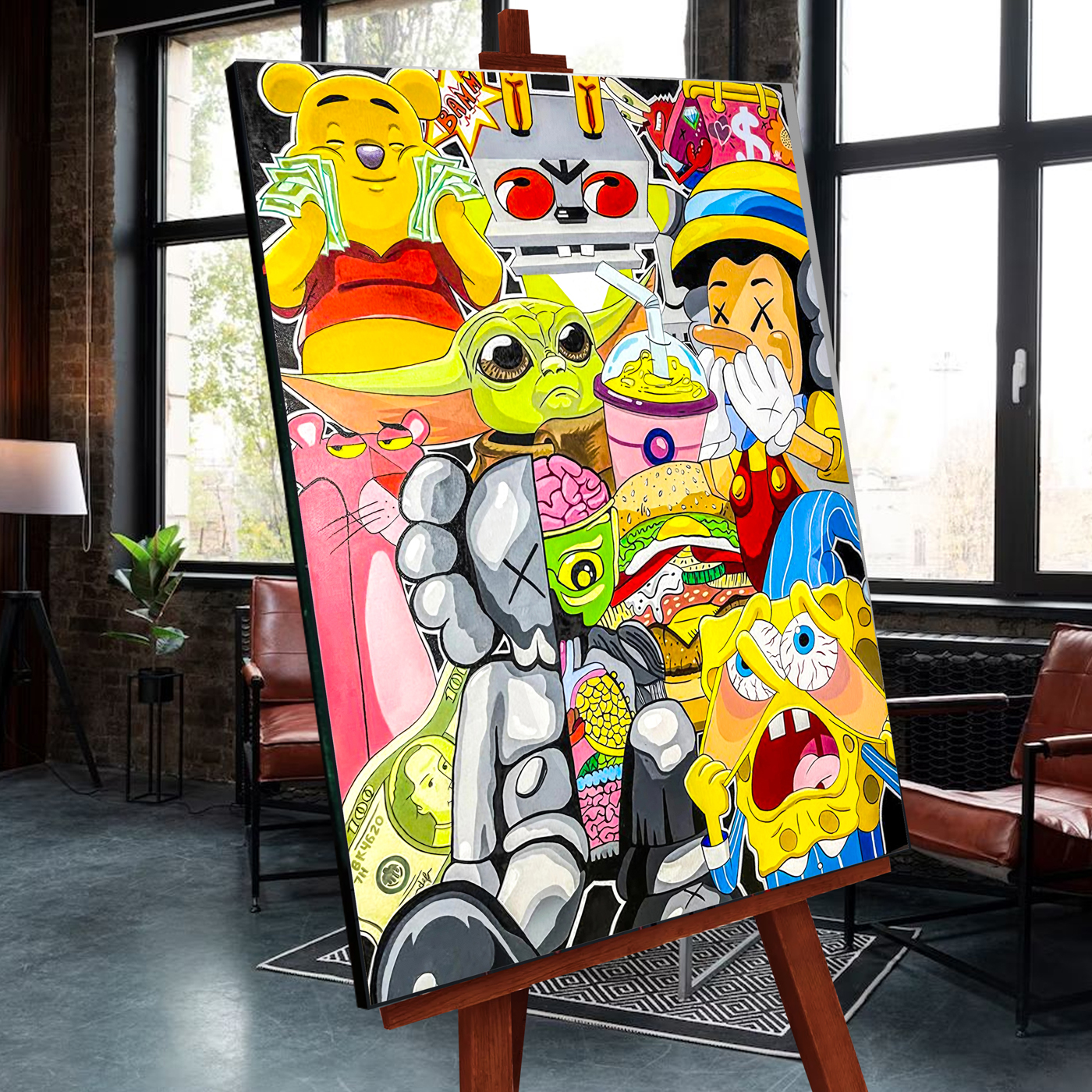 картинка Картина по номерам со светящейся краской 40х50 Герои Поп-Арта от магазина Игрушки-