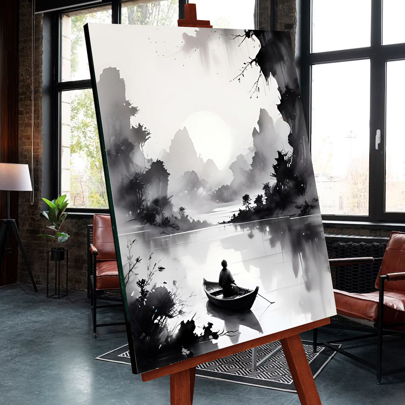 картинка Картина по номерам со светящейся краской 40х50 Японский рыбак от магазина Игрушки-