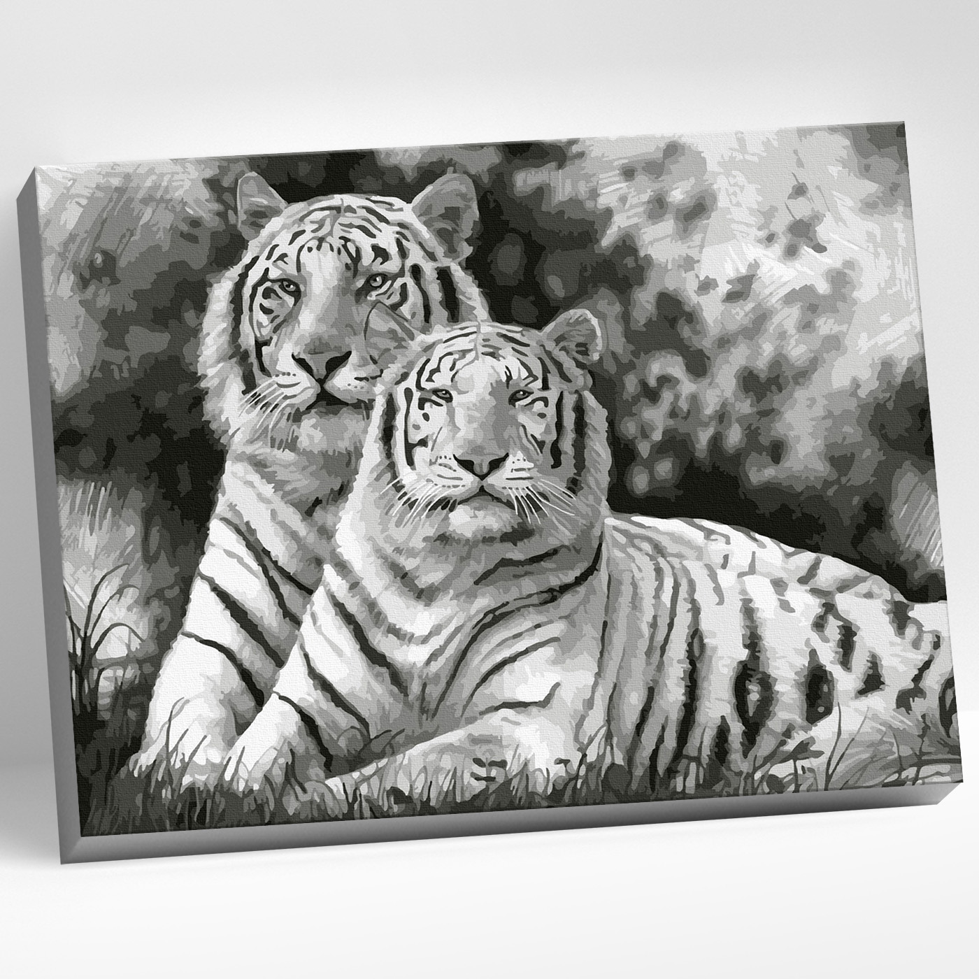 картинка Картина по номерам 40х50 Цветной холст Два тигра от магазина Игрушки-