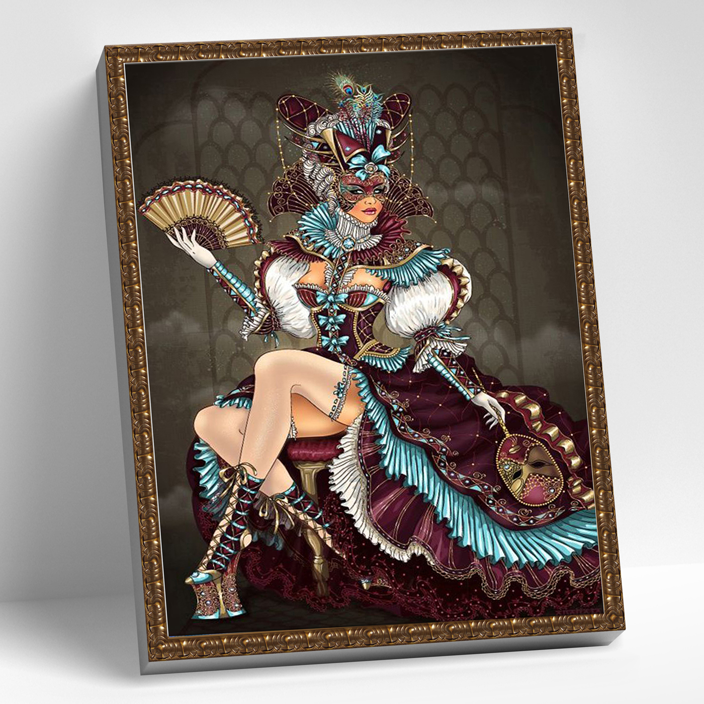картинка Алмазная мозаика с нанесенной рамкой 40х50 Венецианский карнавал от магазина Одежда-