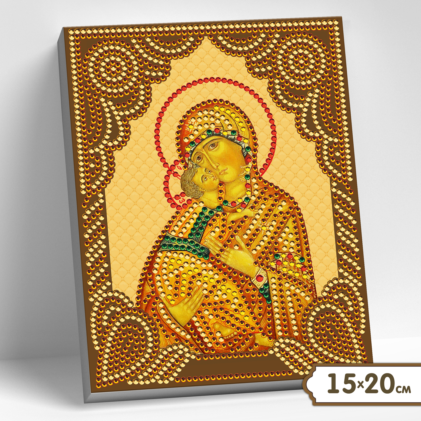 картинка Алмазная мозаика 5D 15х20 с нанесенной рамкой Владимирская божия матерь от магазина Одежда-