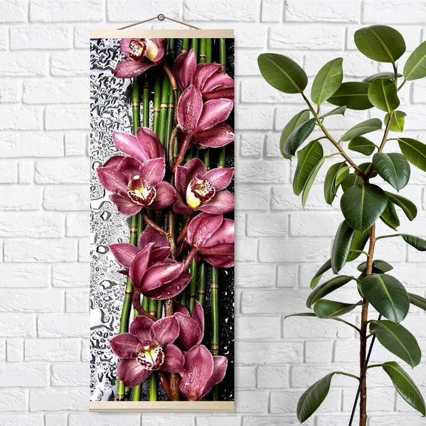 картинка Алмазная мозаика Панно. 90х35 Дикая орхидея от магазина Одежда-