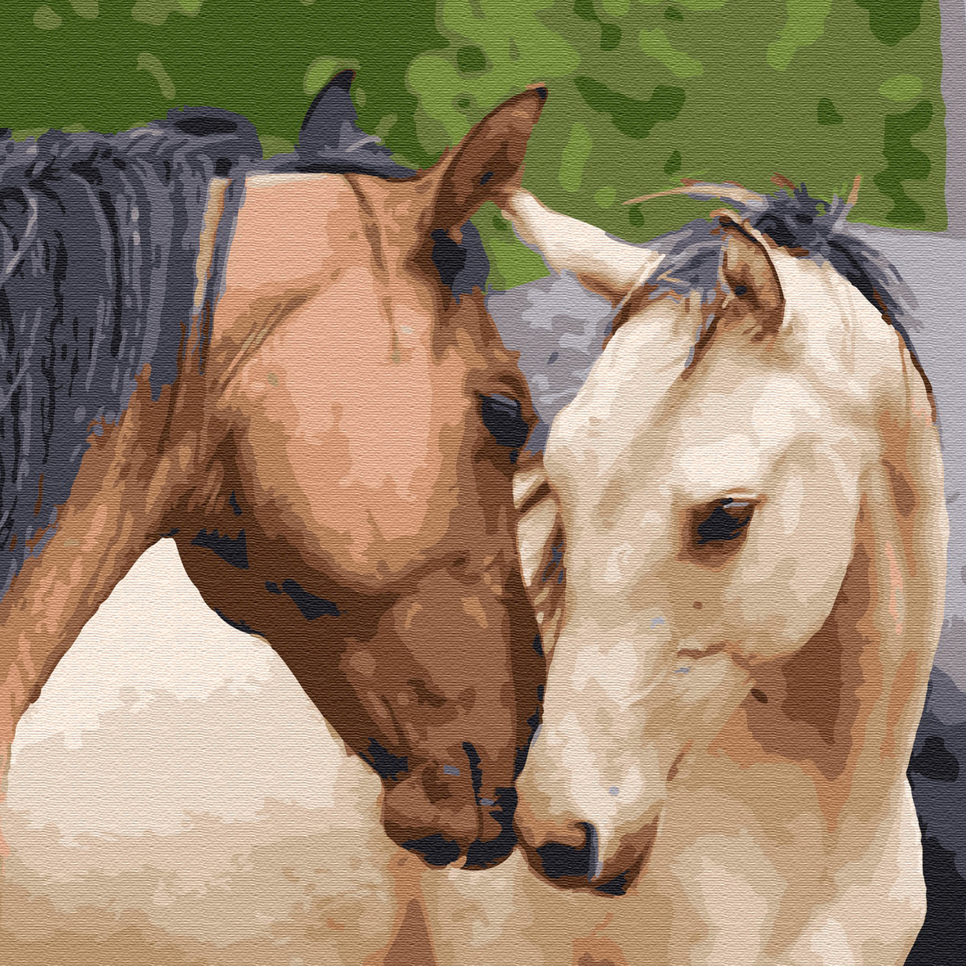 Друзья лошадки. Пара лошадей. Влюбленные лошади. Любовь лошадей. Две лошади.