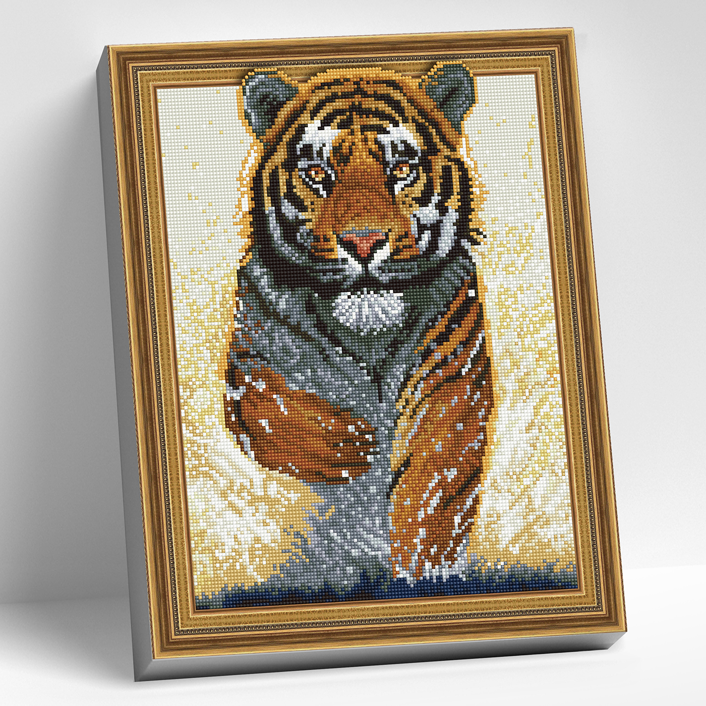 картинка Алмазная мозаика 3D 40х50 с нанесенной рамкой Бегущий тигр от магазина Одежда-