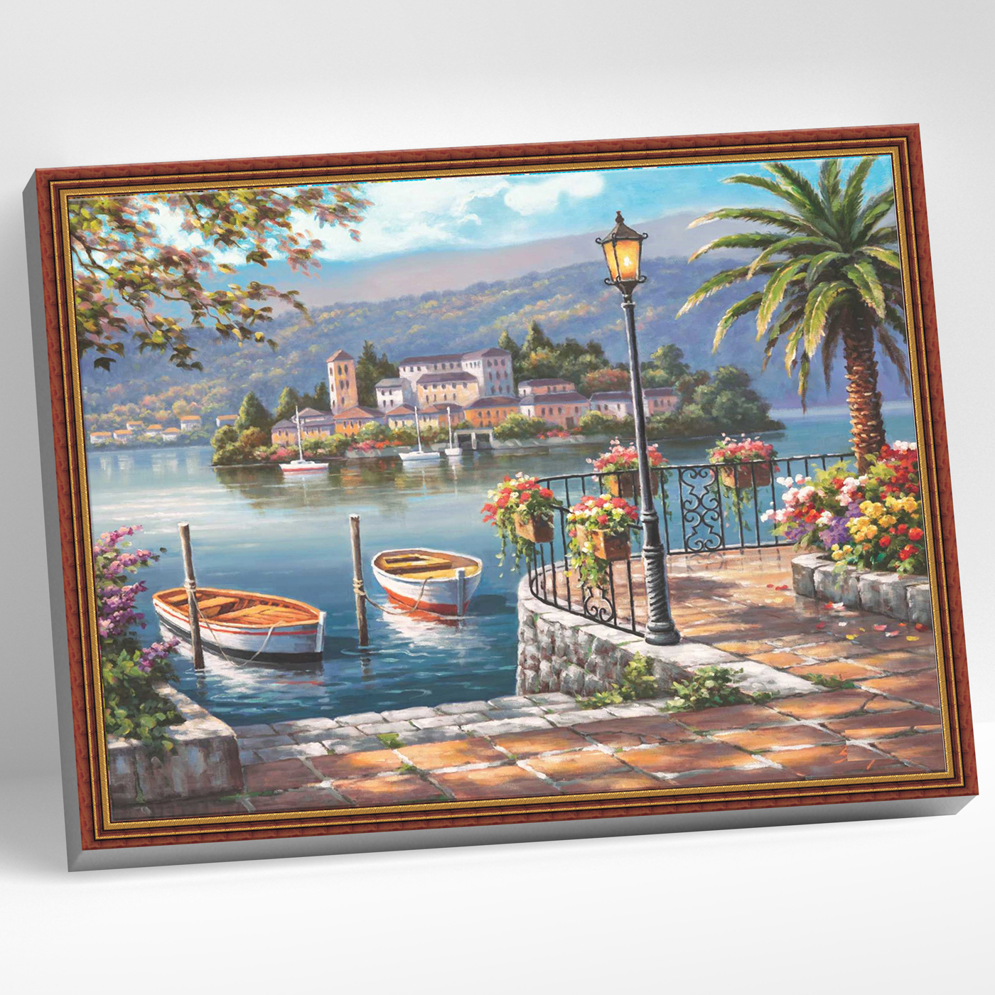 картинка Алмазная мозаика с нанесенной рамкой 40х50 Озеро Комо от магазина Одежда-