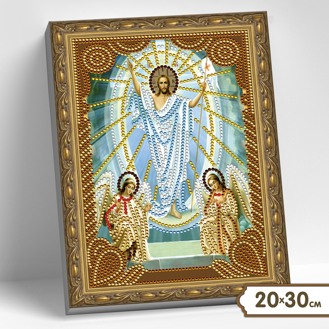 картинка Алмазная мозаика 5D 20x30 с нанесенной рамкой Воскресение Христово от магазина Одежда-