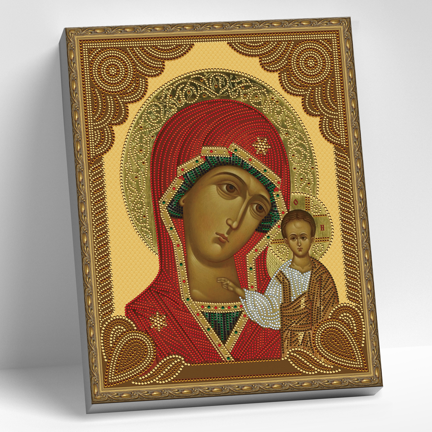 картинка Алмазная мозаика 5D 40х50 с нанесенной рамкой Казанская Божия матерь от магазина Одежда-