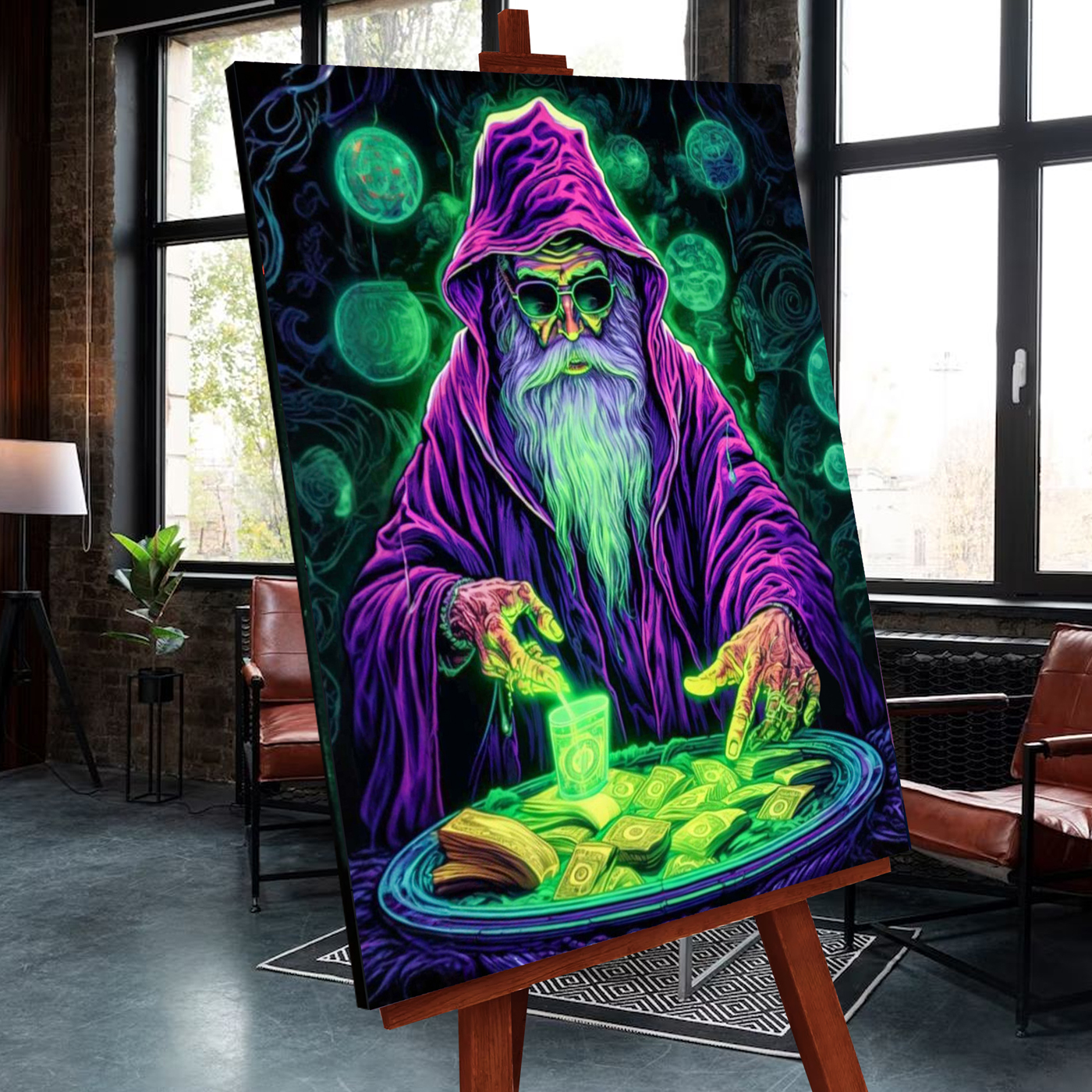 картинка Картина по номерам со светящейся краской 40х50 Денежная магия от магазина Игрушки-