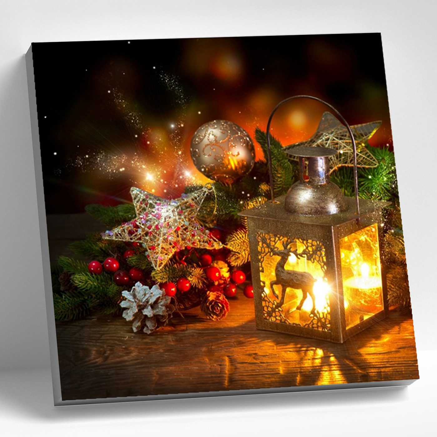 картинка Картины мозаикой 30х30 Новогодние фонарики от магазина Одежда-